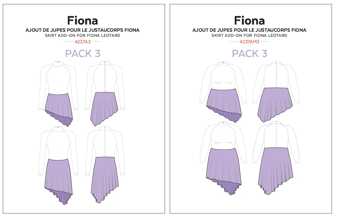 4237a // Skirt add-ons for the FIONA and EMMA leotards