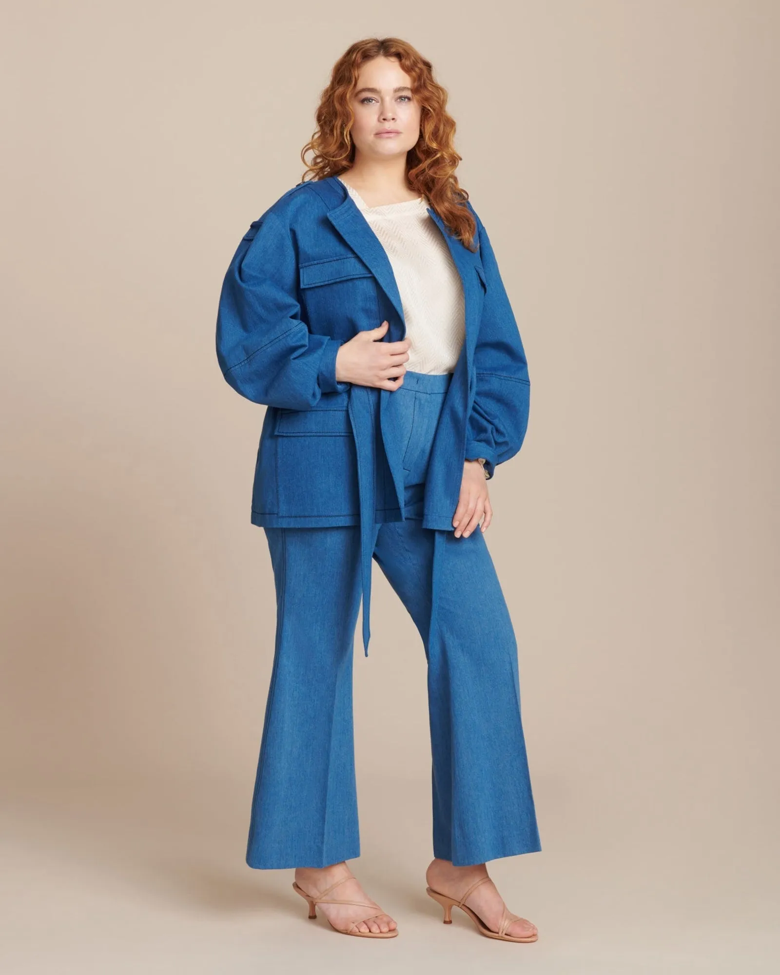 Ankle Flare Trouser | Light Indigo