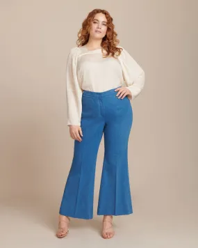 Ankle Flare Trouser | Light Indigo