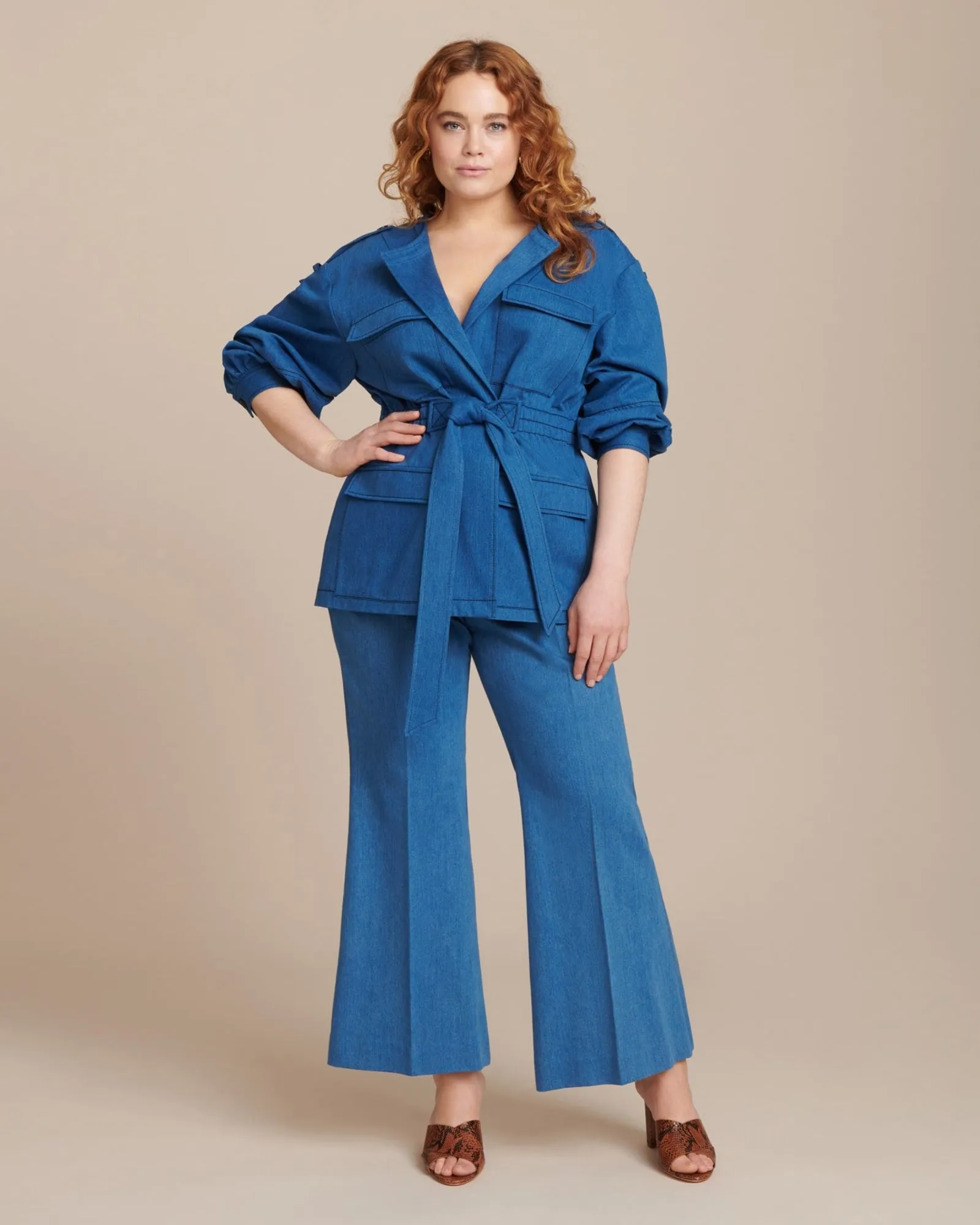 Ankle Flare Trouser | Light Indigo