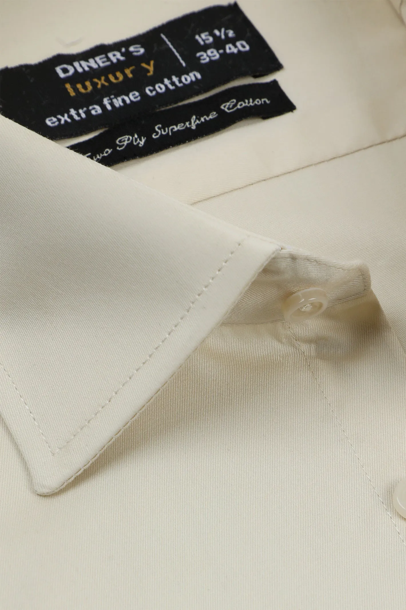 Beige Plain Formal Men Shirt