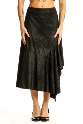 Black Asymmetrical Midi Skirt