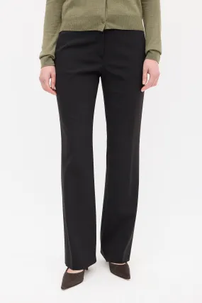 Black Nylon Bootcut Trouser