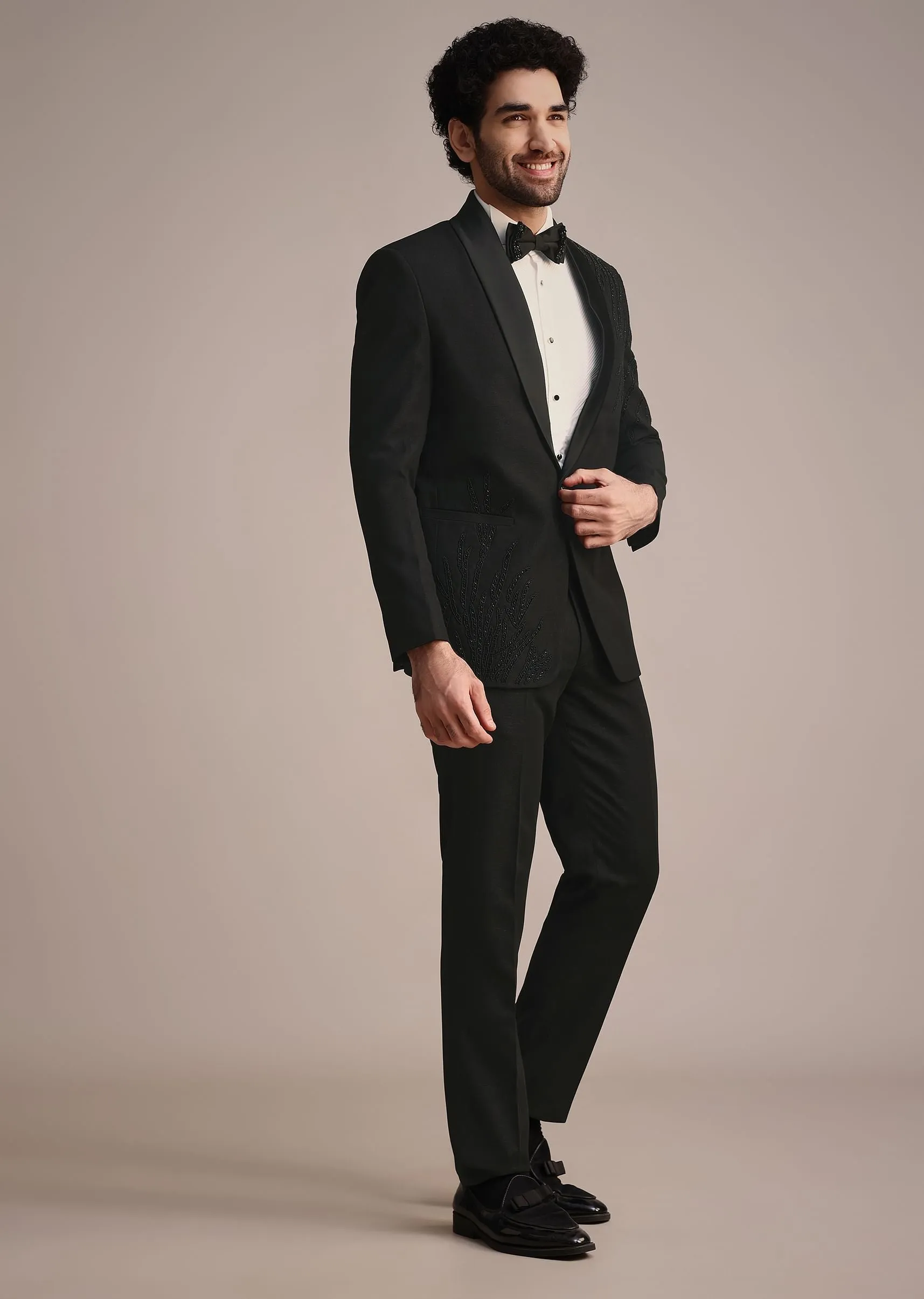 Black Tuxedo With Hand Work