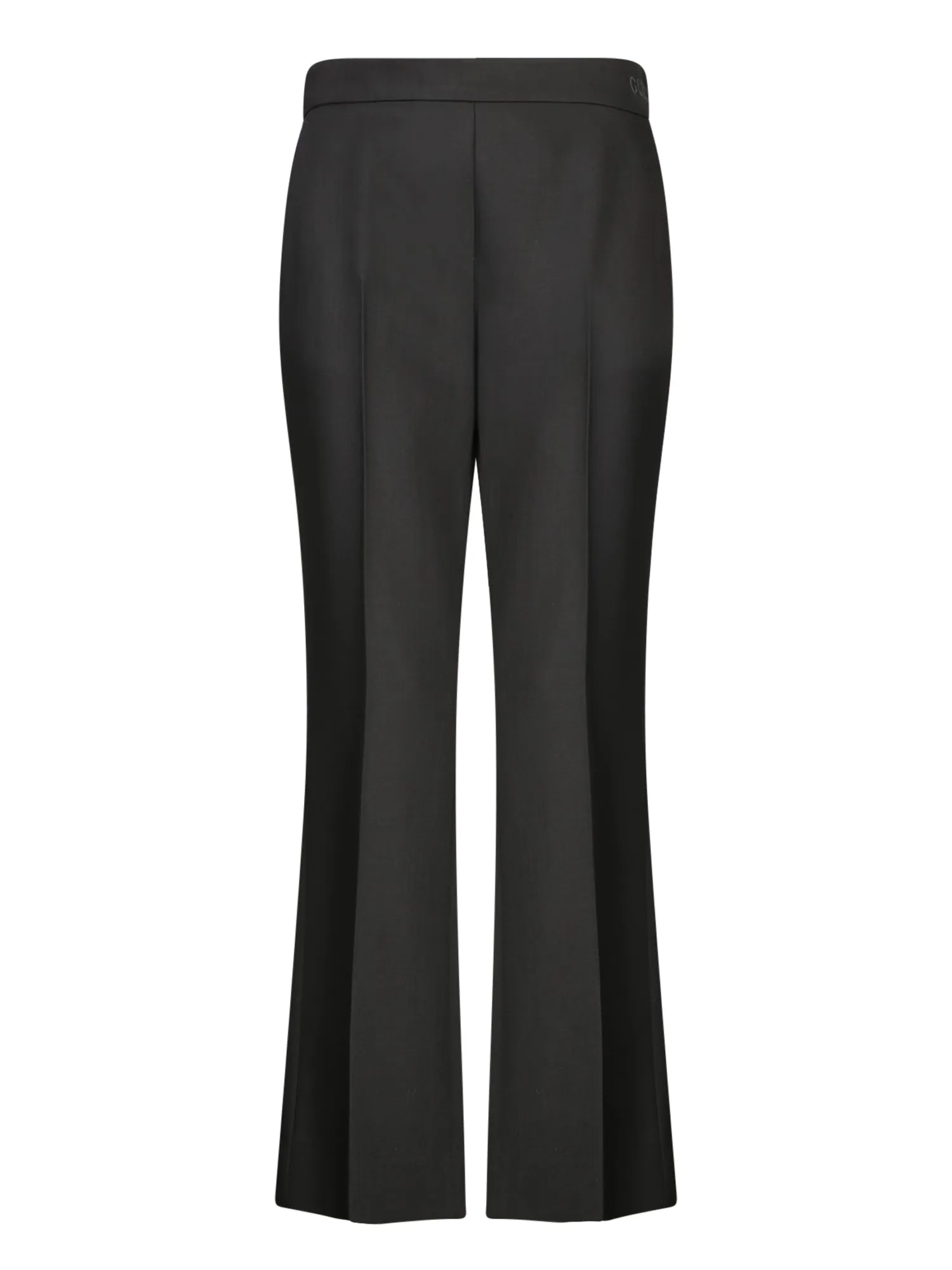 Black Wool Bootcut Trousers