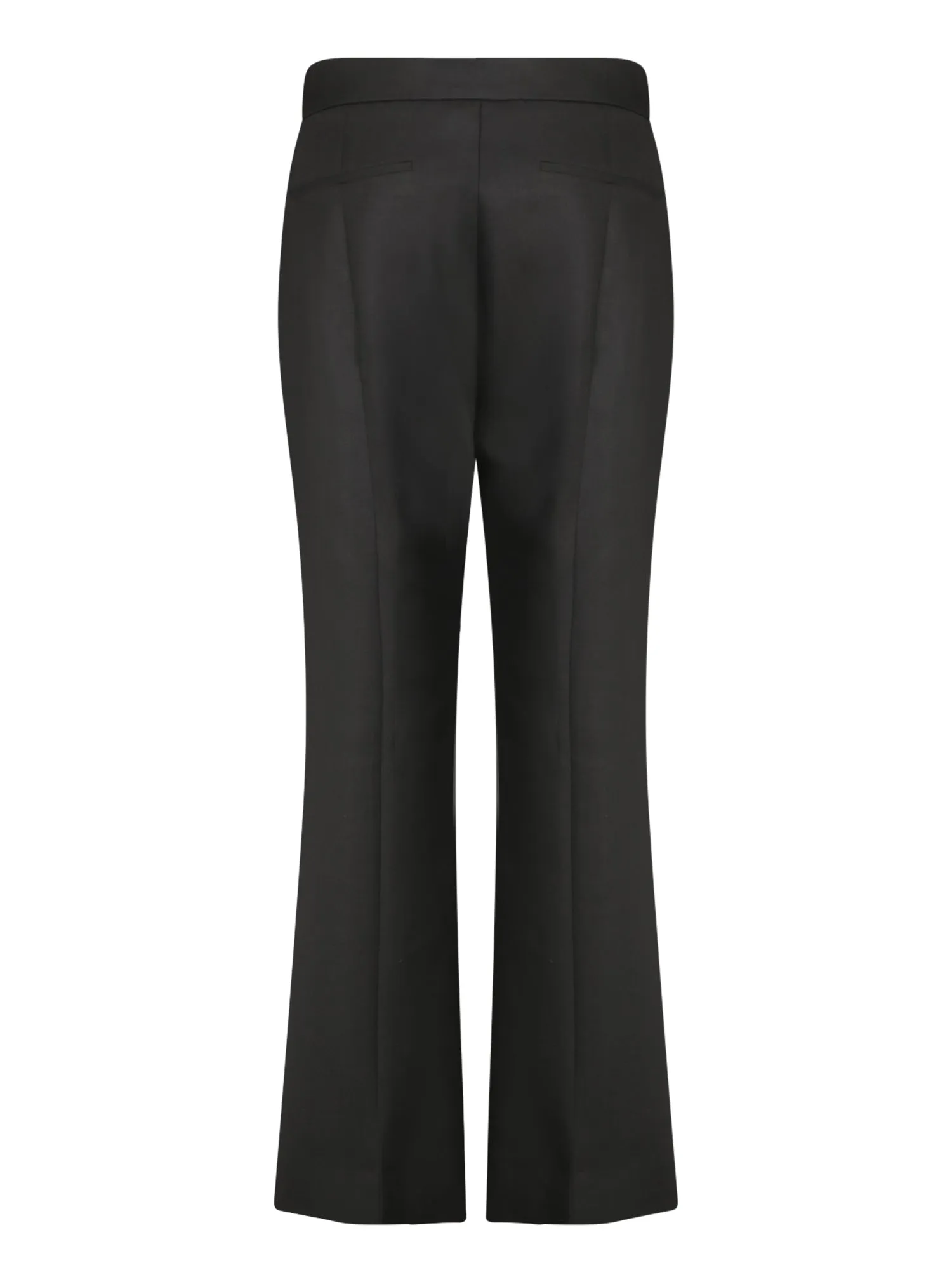 Black Wool Bootcut Trousers