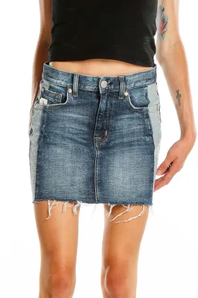 Blue Denim Mini Skirt