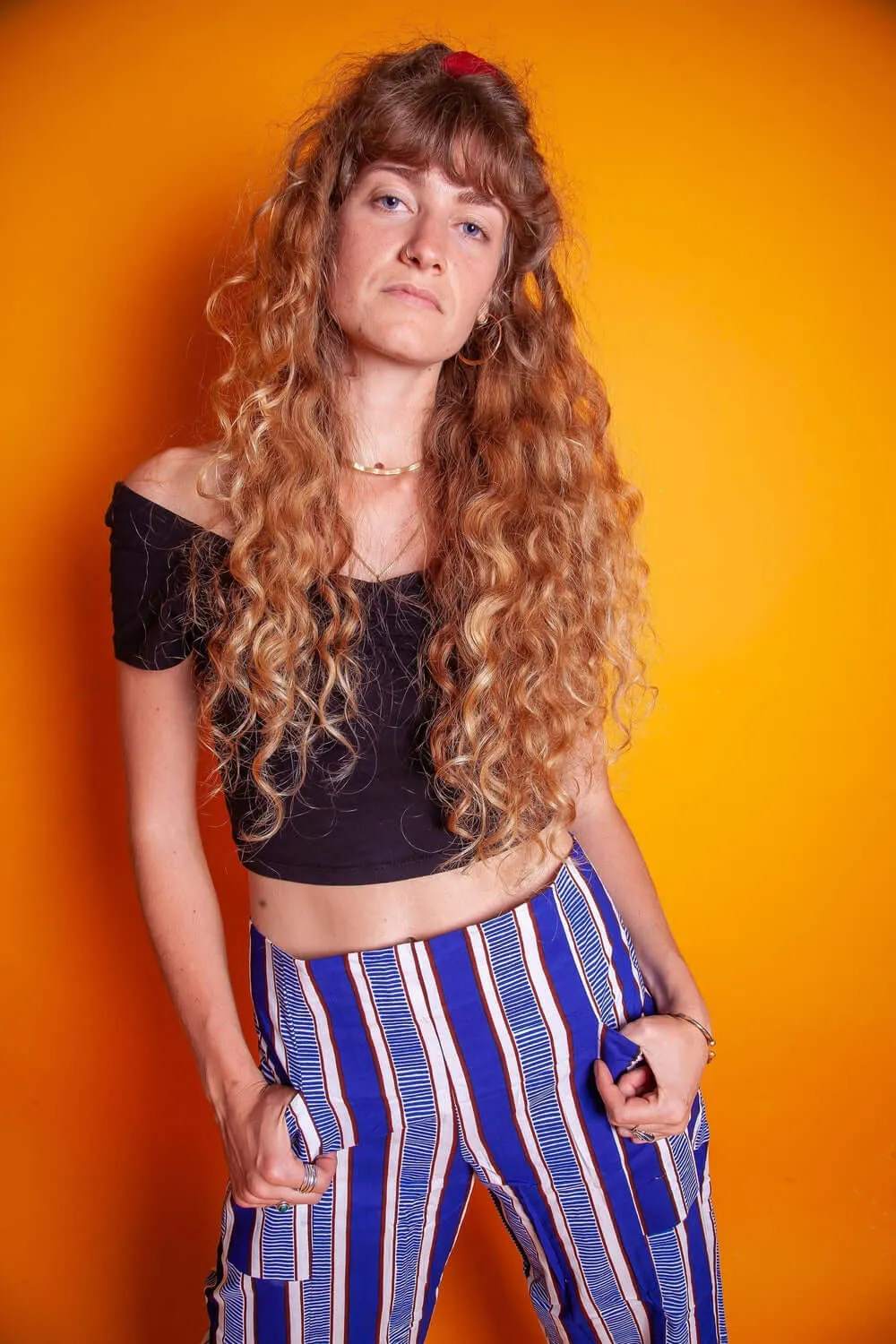 Blue Stripe African Print Wide Leg Culottes