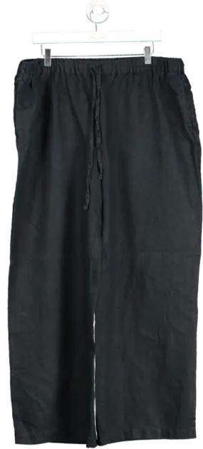Boden Black Wide-Leg Trousers UK 18