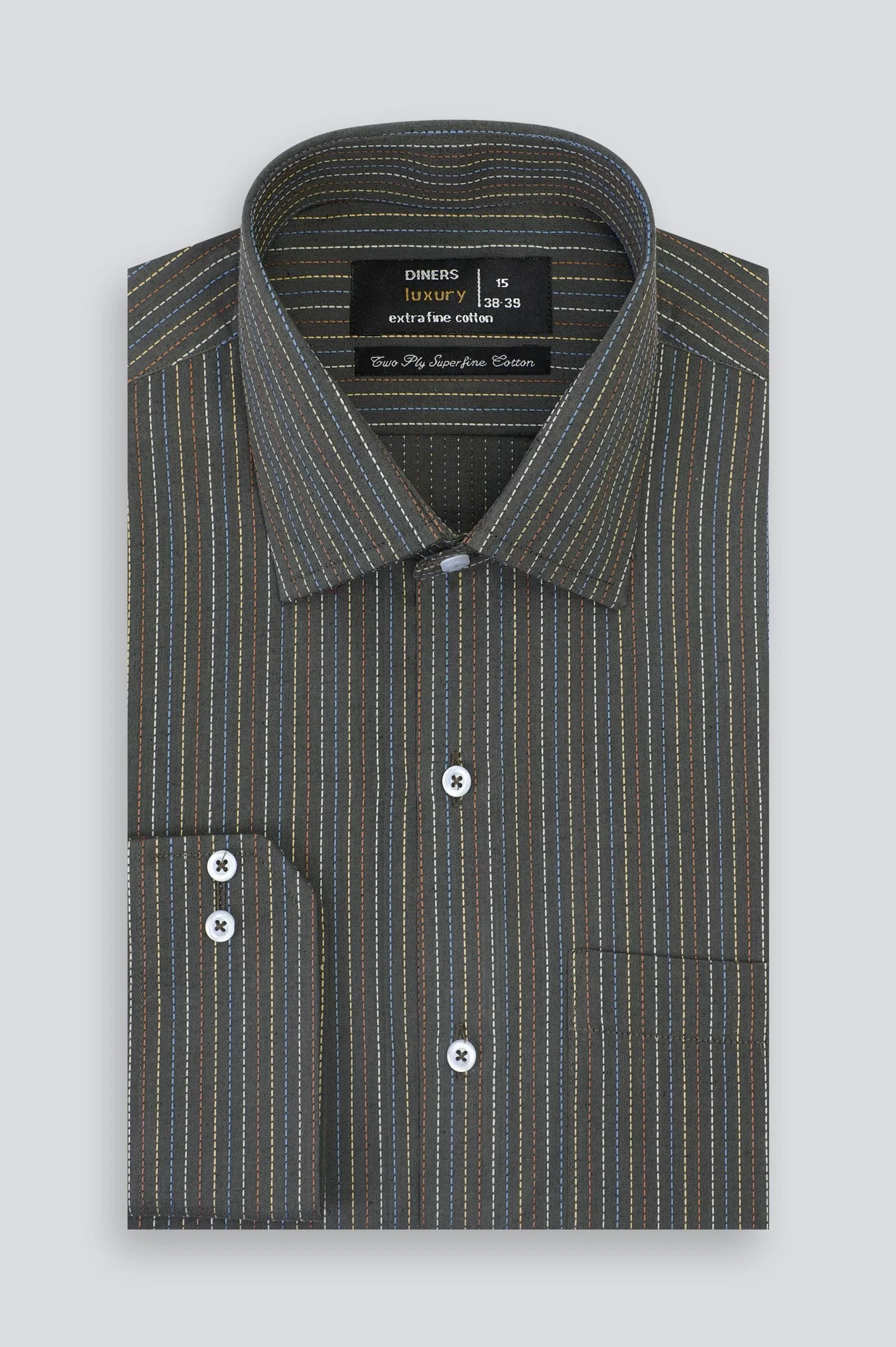 Brown Stripes Formal Shirt