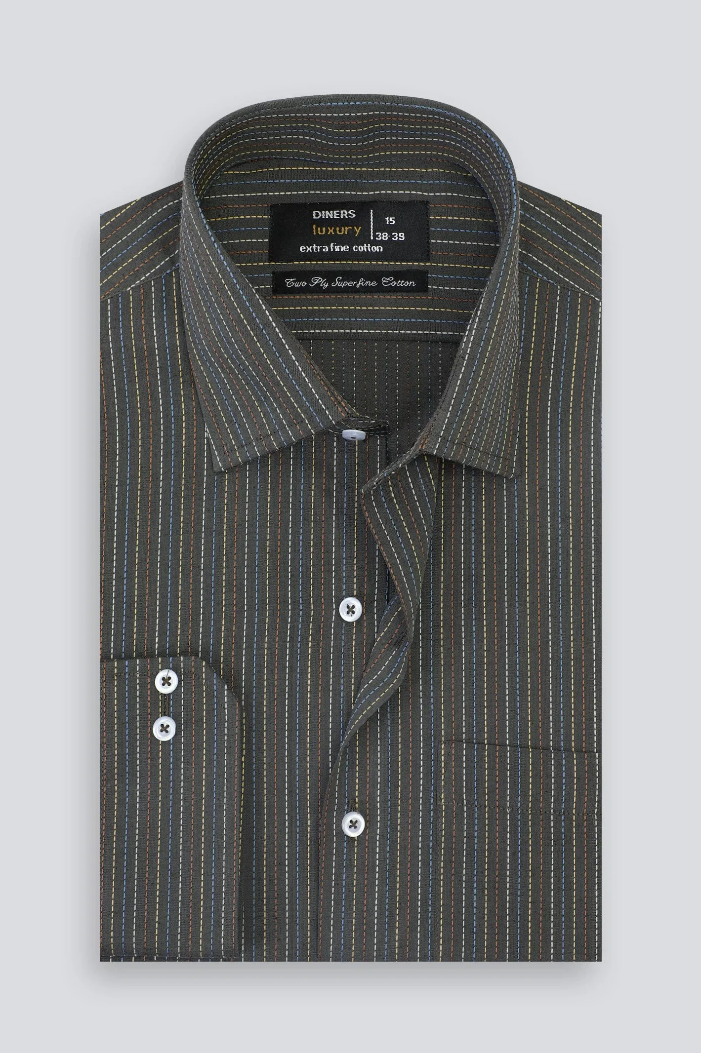 Brown Stripes Formal Shirt