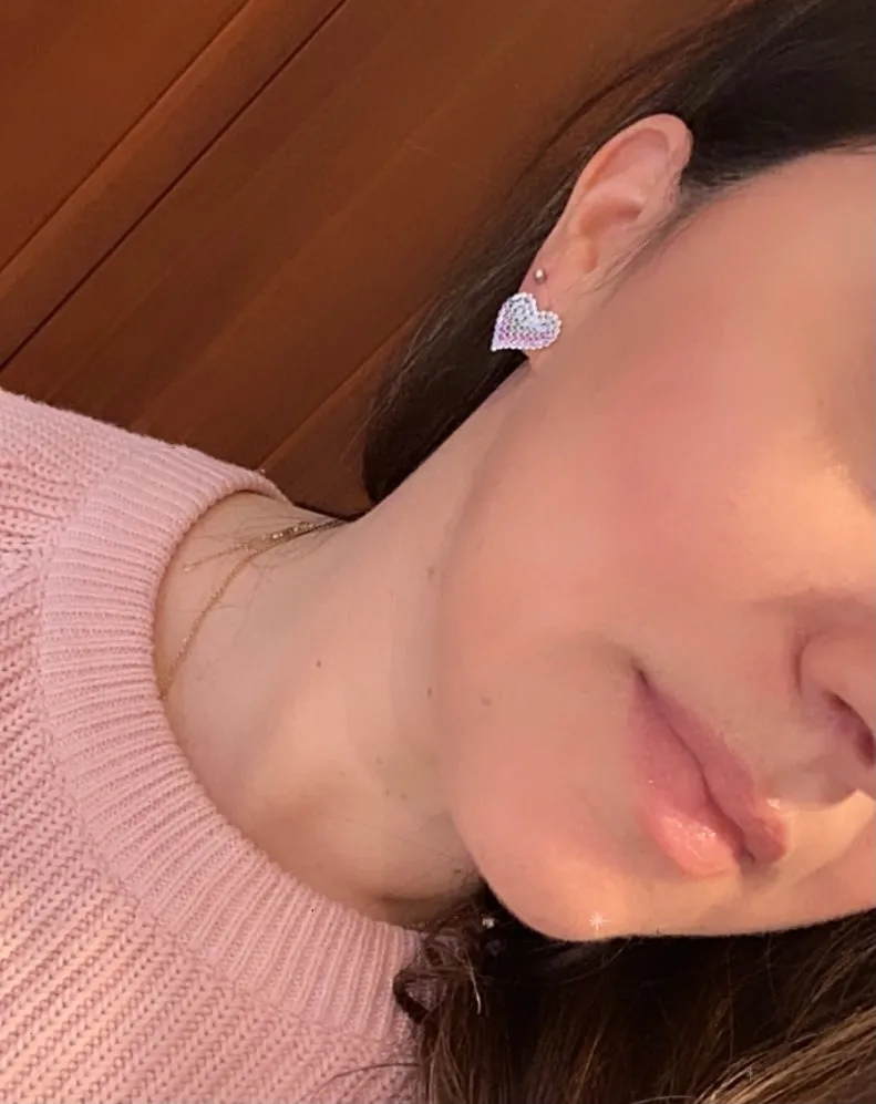 Colorful Heart Stud Earrings