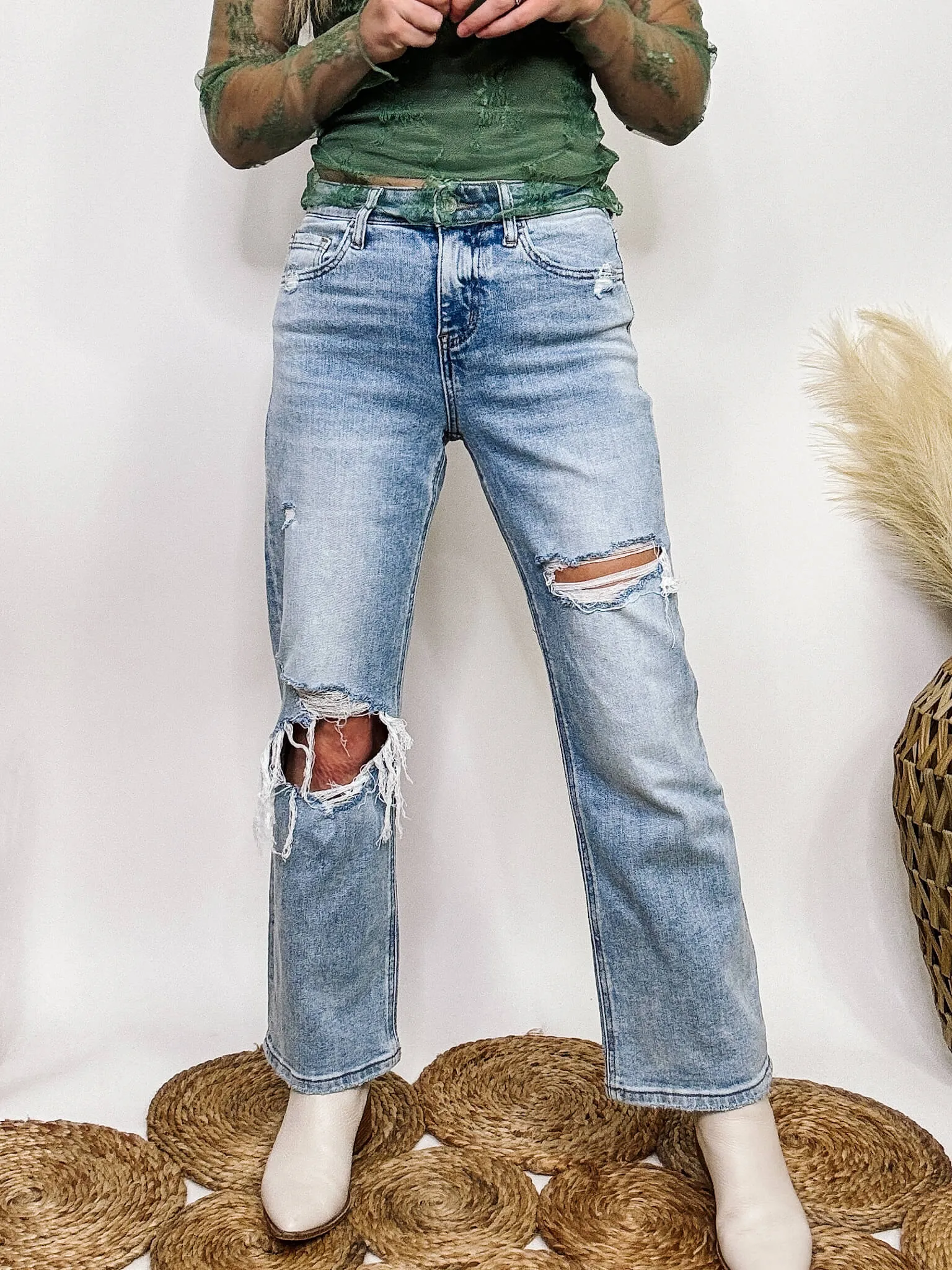 Comfort Stretch Distressed Vervet by Flying Monkey Dad Jeans