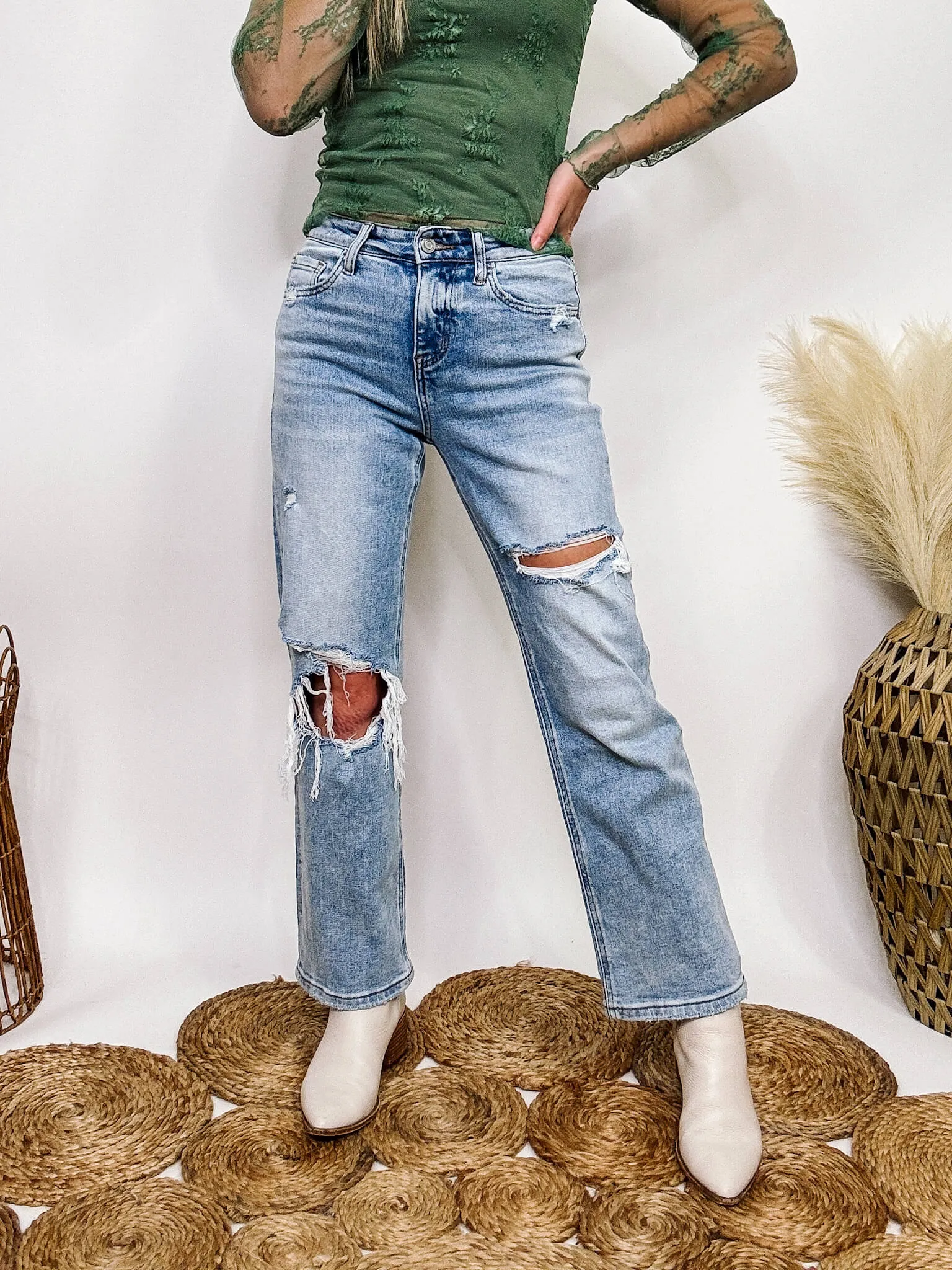 Comfort Stretch Distressed Vervet by Flying Monkey Dad Jeans