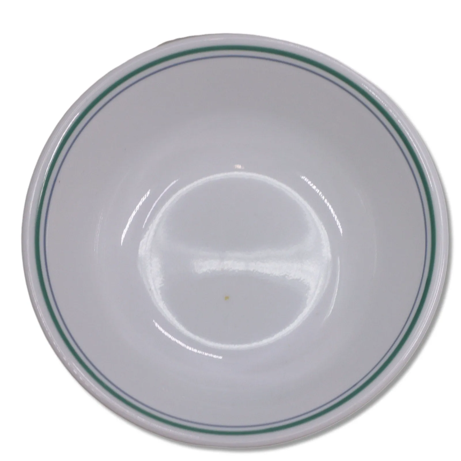 Corning Corelle Blue and Green Rim Striped Cereal Bowl 6 1/4"