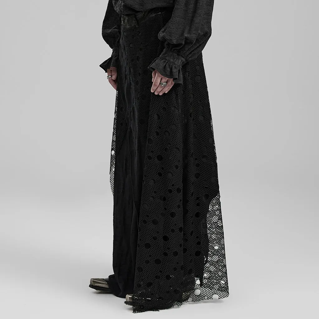 Dark decayed goth men long skirt WQ-652BQM