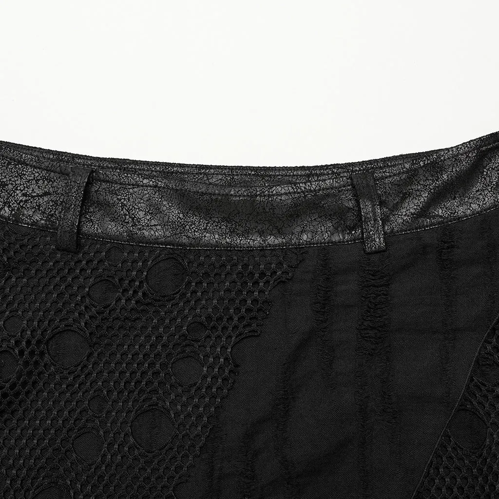 Dark decayed goth men long skirt WQ-652BQM