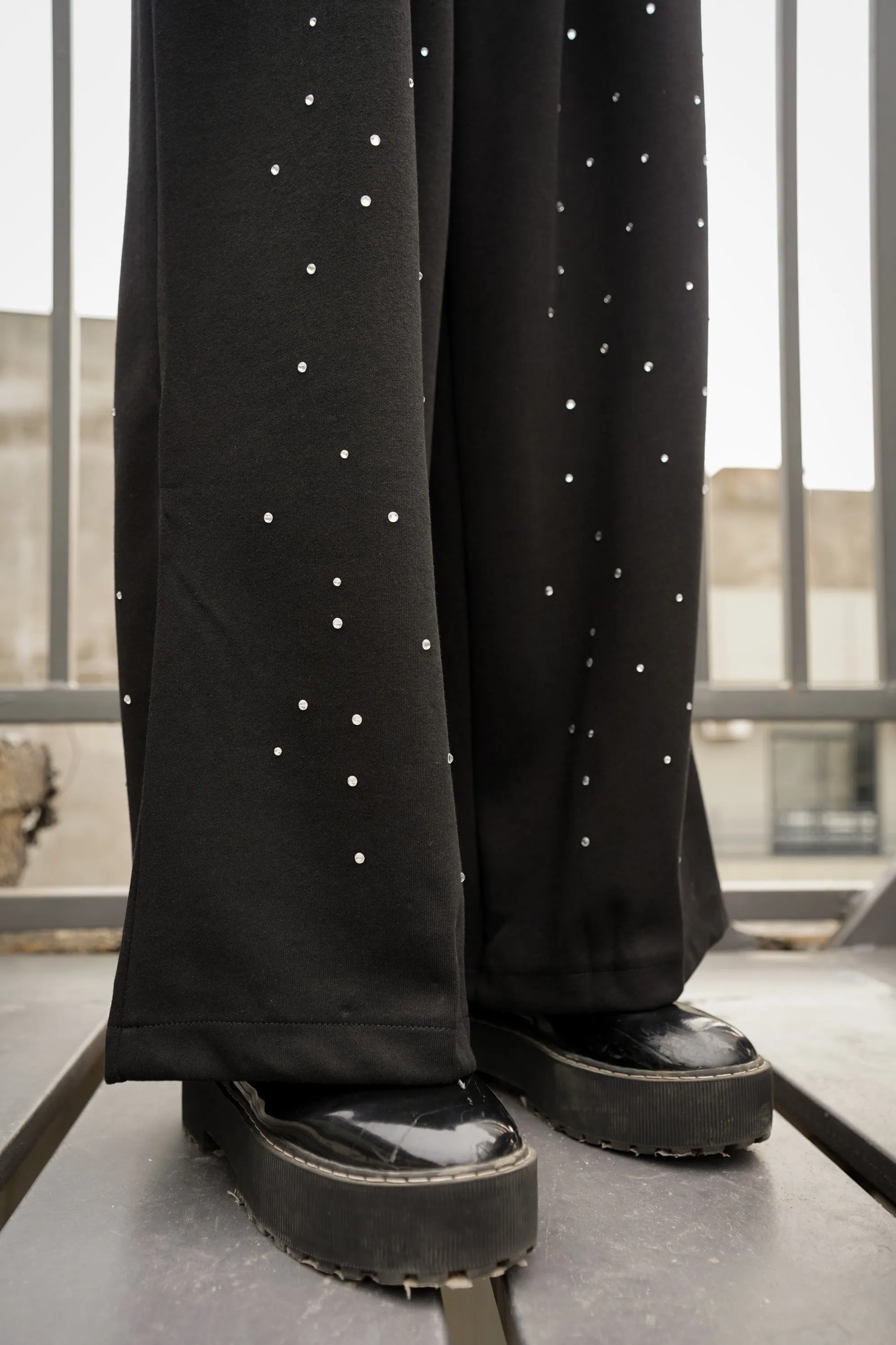 Dazzling Stone Embellished Trousers