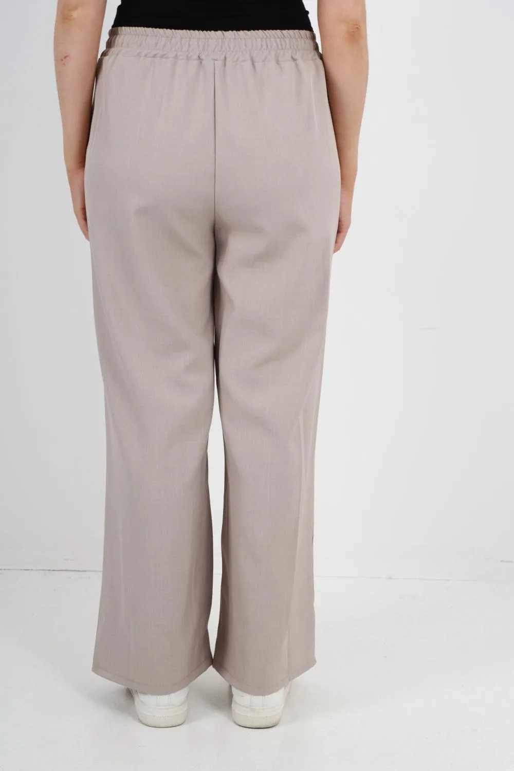 Elastic Waist Drawstring Wide Leg  Pants