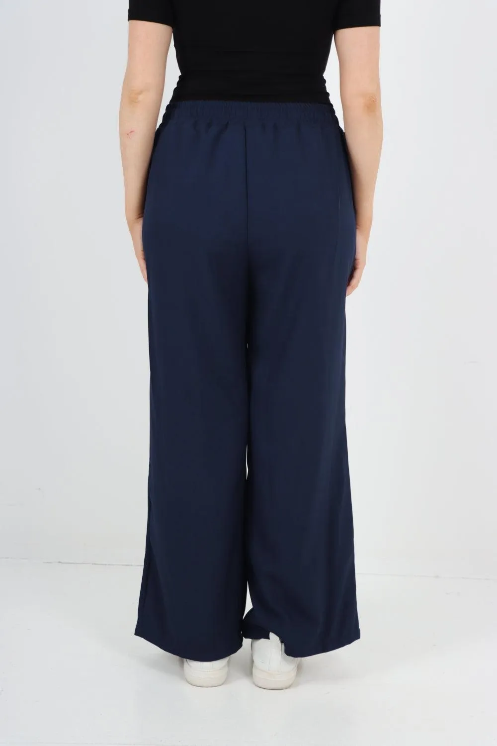 Elastic Waist Drawstring Wide Leg  Pants