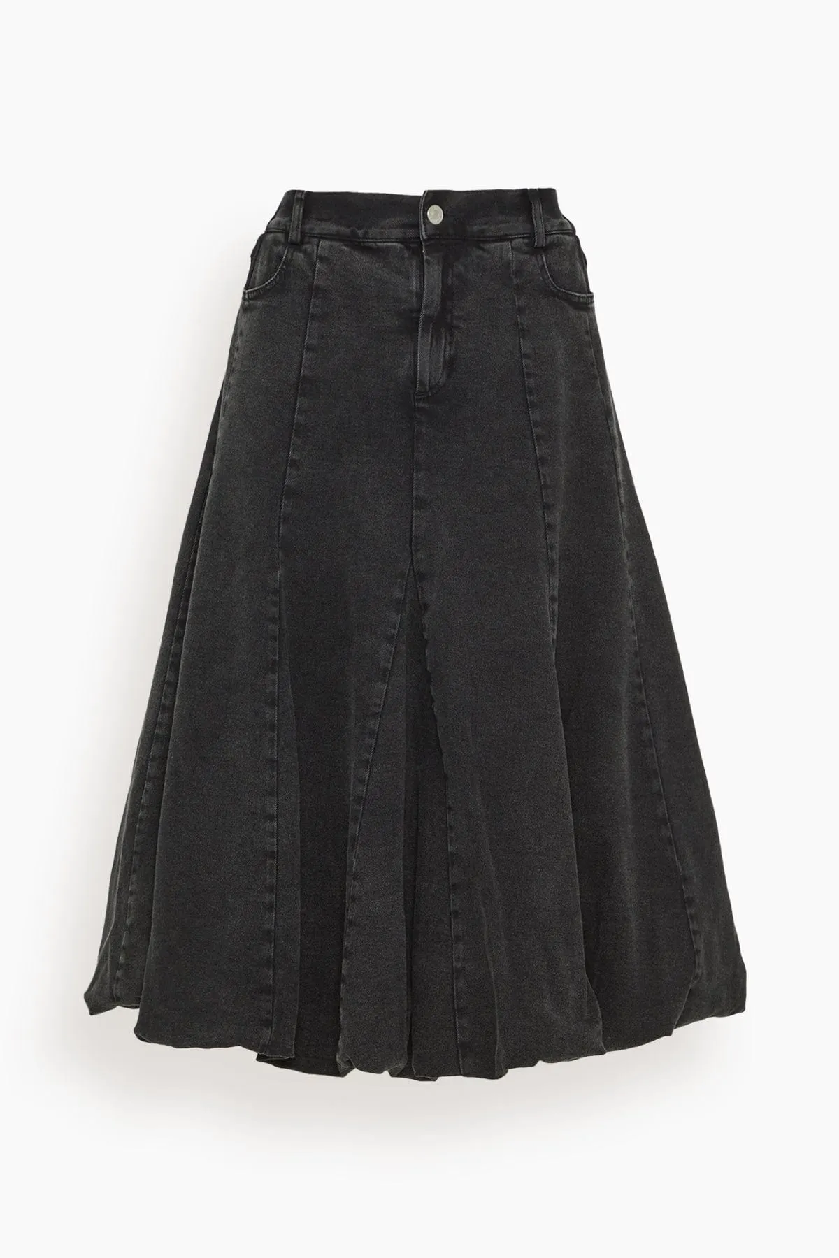 Elle Denim Bubble Skirt in Black