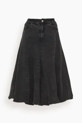 Elle Denim Bubble Skirt in Black