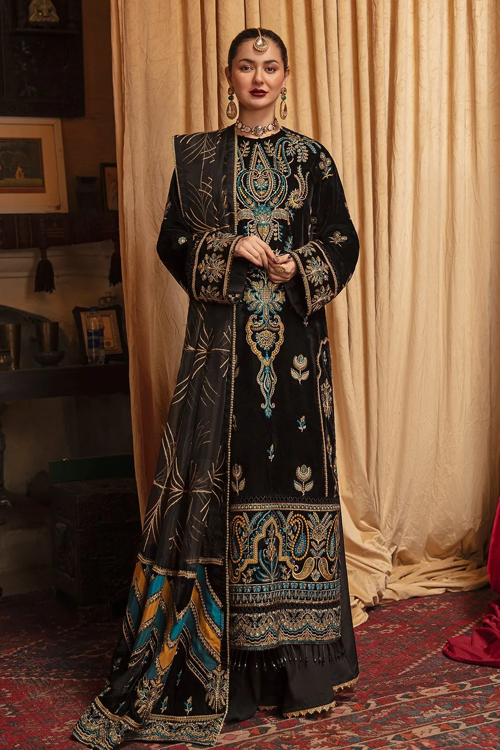 Embroidered Black Dress Pakistani by Designer #PF299