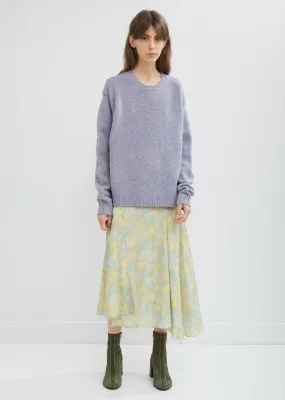 Floral Print Asymmetrical Skirt