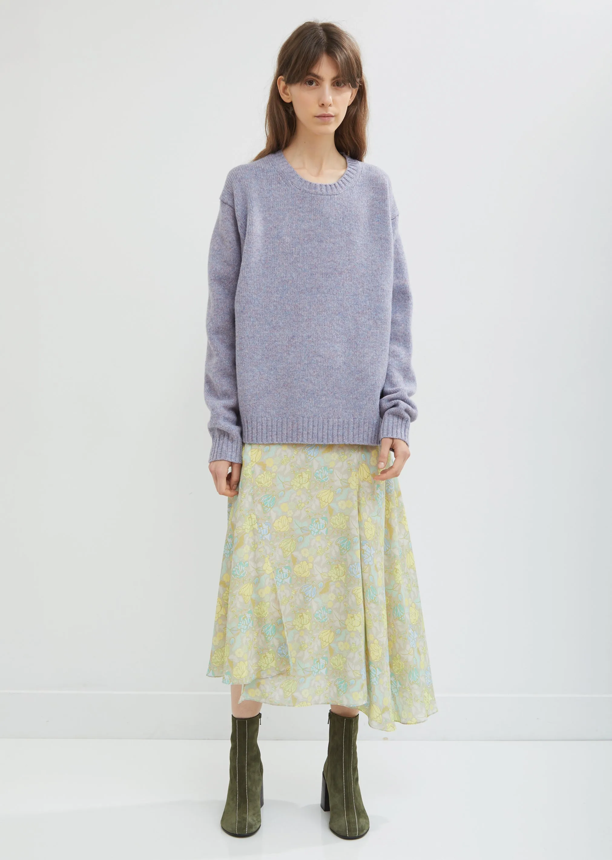 Floral Print Asymmetrical Skirt