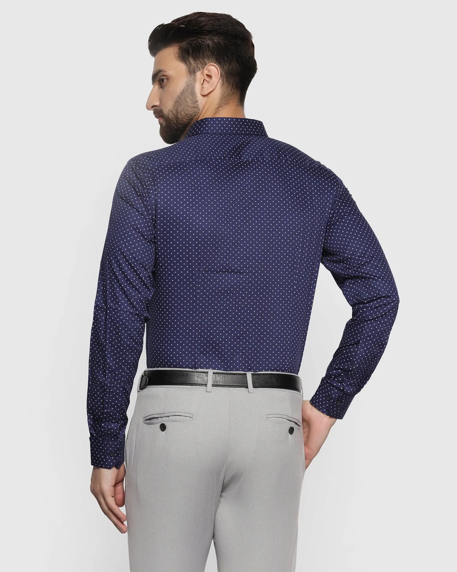 Formal Blue Printed Shirt - Wong