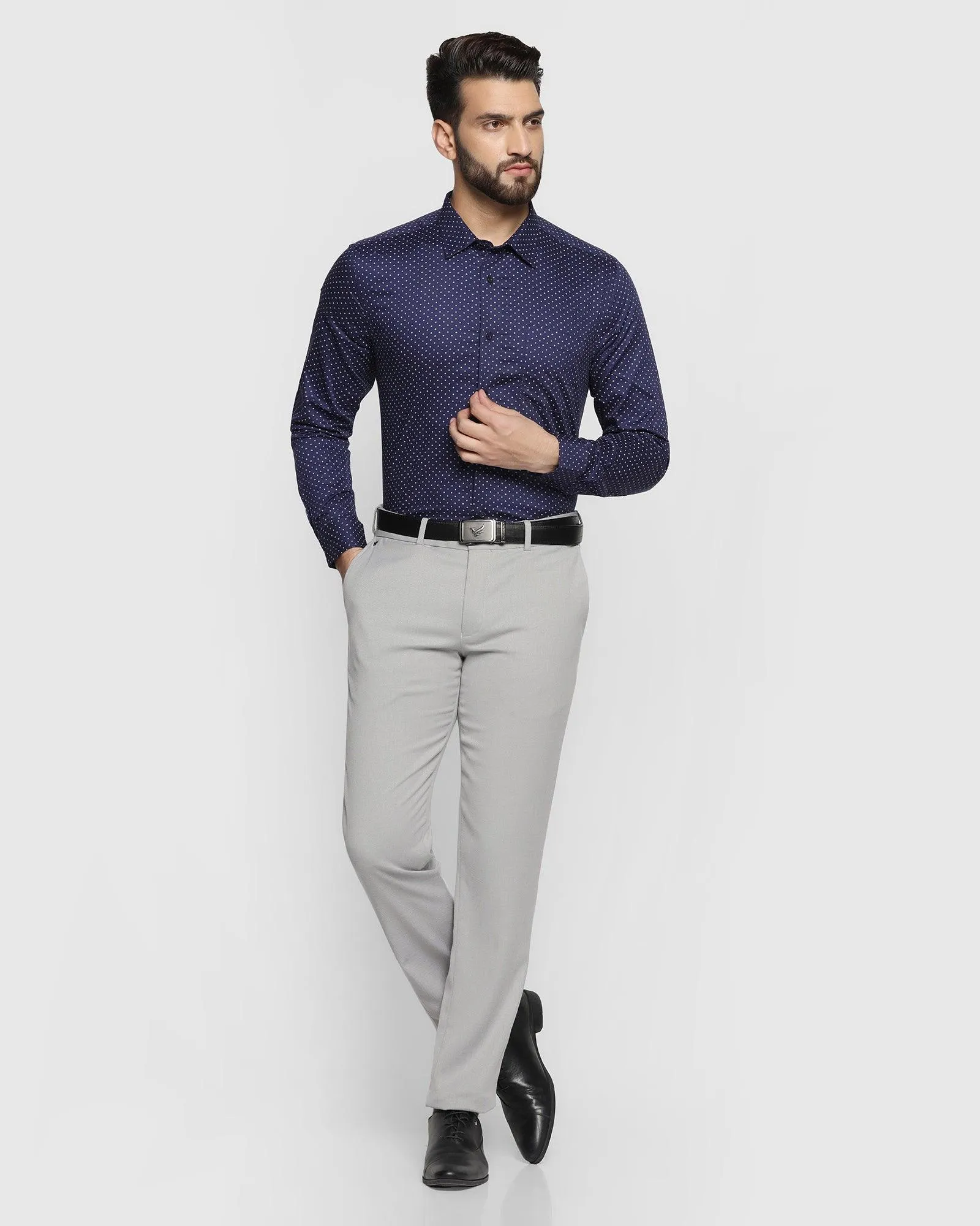 Formal Blue Printed Shirt - Wong