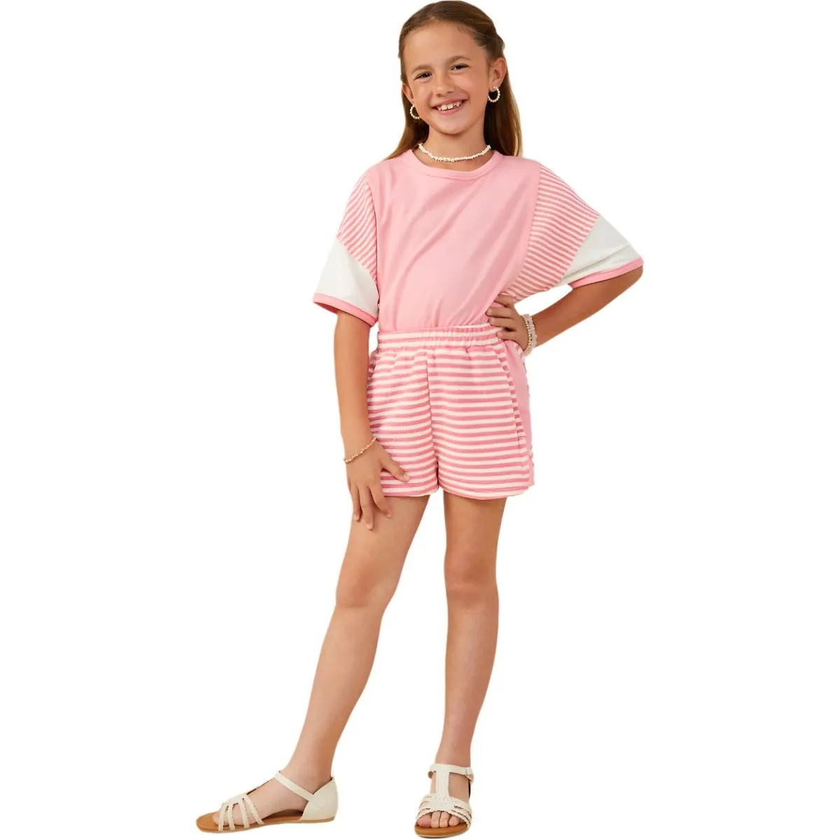 Girl's Colorblock Side Striped Knit Short GY9289