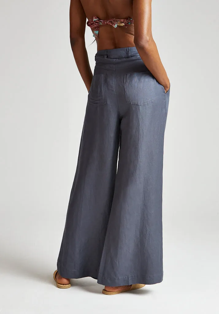 Helena Wide Leg Trouser In Grey