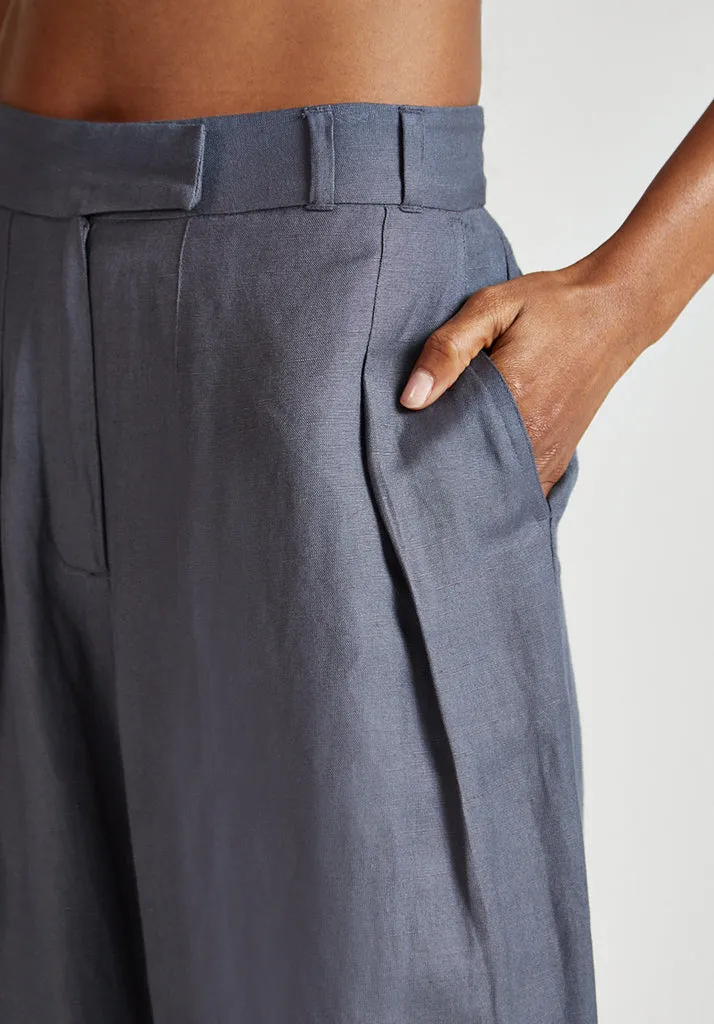 Helena Wide Leg Trouser In Grey