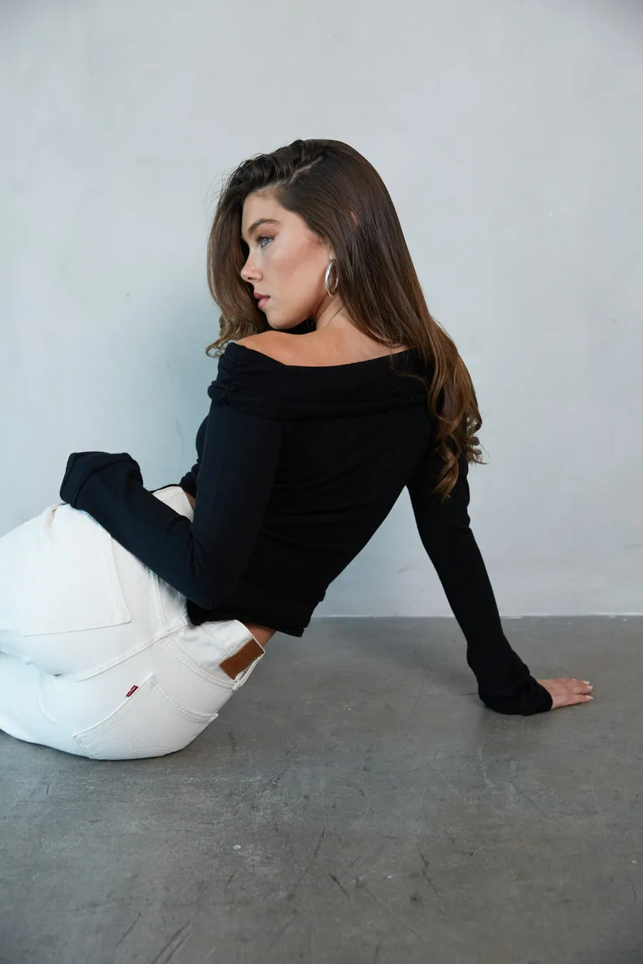 Kate Off the Shoulder Asymmetrical Sweater Top