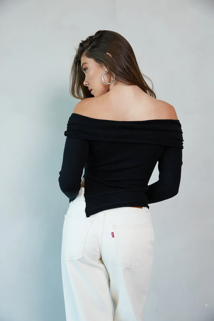 Kate Off the Shoulder Asymmetrical Sweater Top