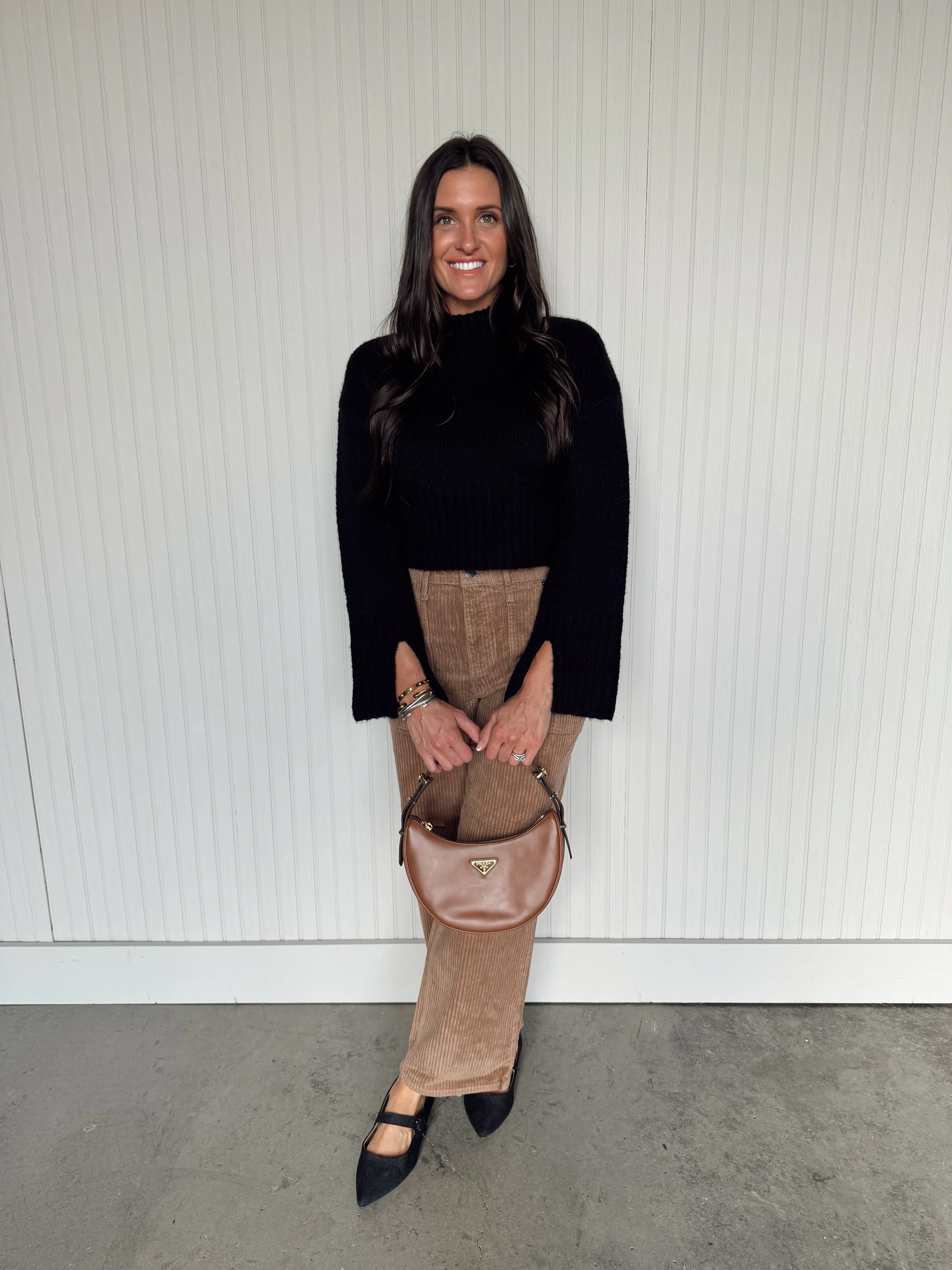 Khloe Mock Neck Cropped Sweater