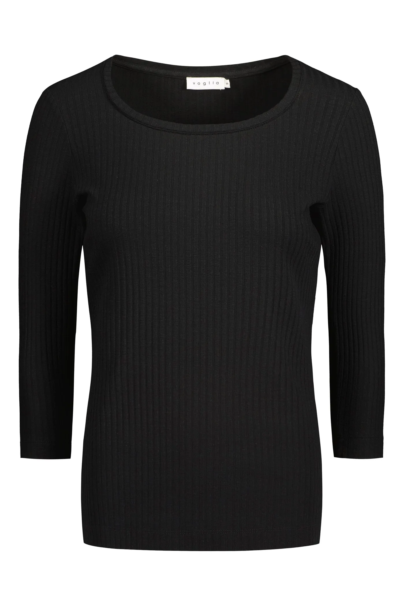 Kyra Ribbed Viscose Top Black