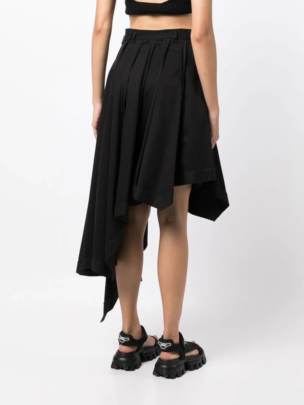 Laced Up Asymmetrical Hem Skirt