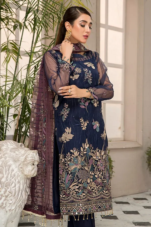 Latest Blue Kameez Salwar with Fine Embroidery #PF346