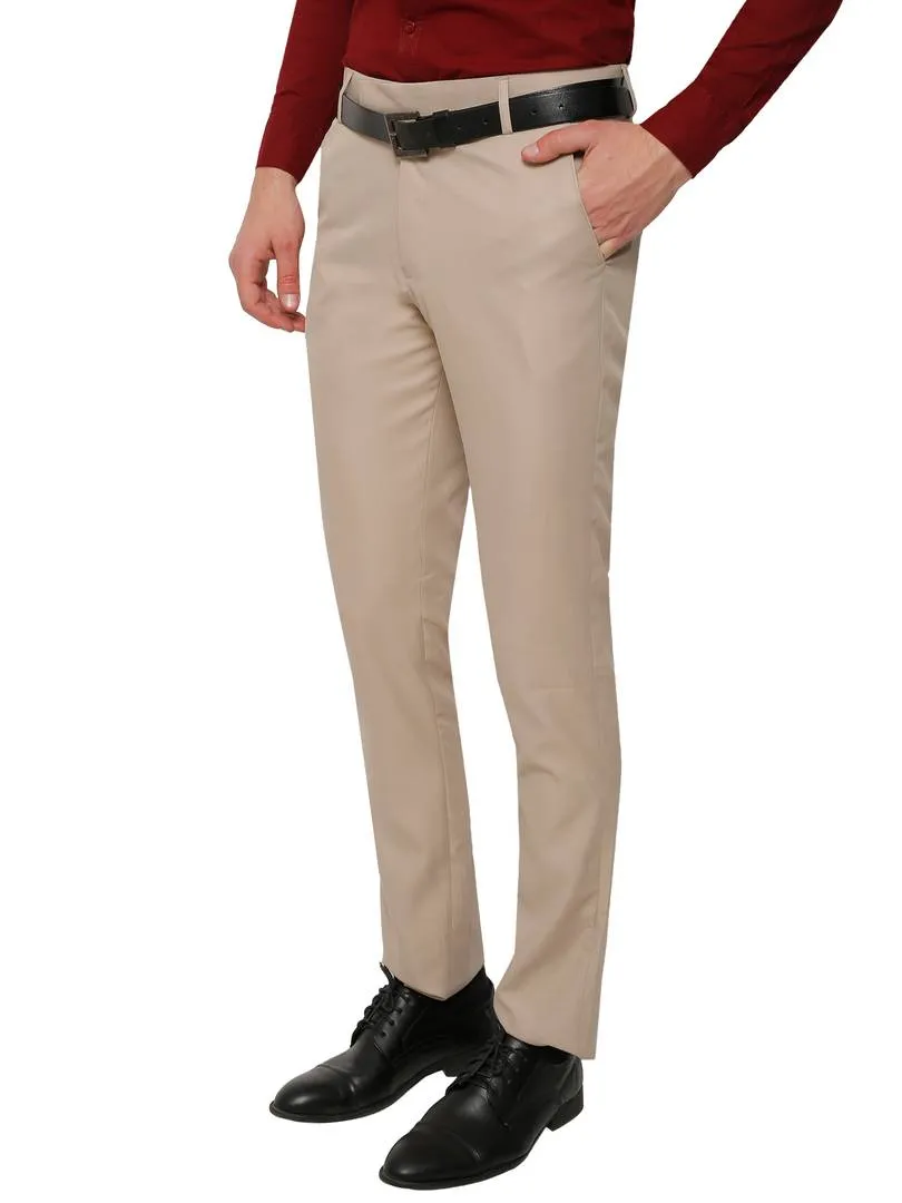 Light Brown Slim Fit Formal Trouser