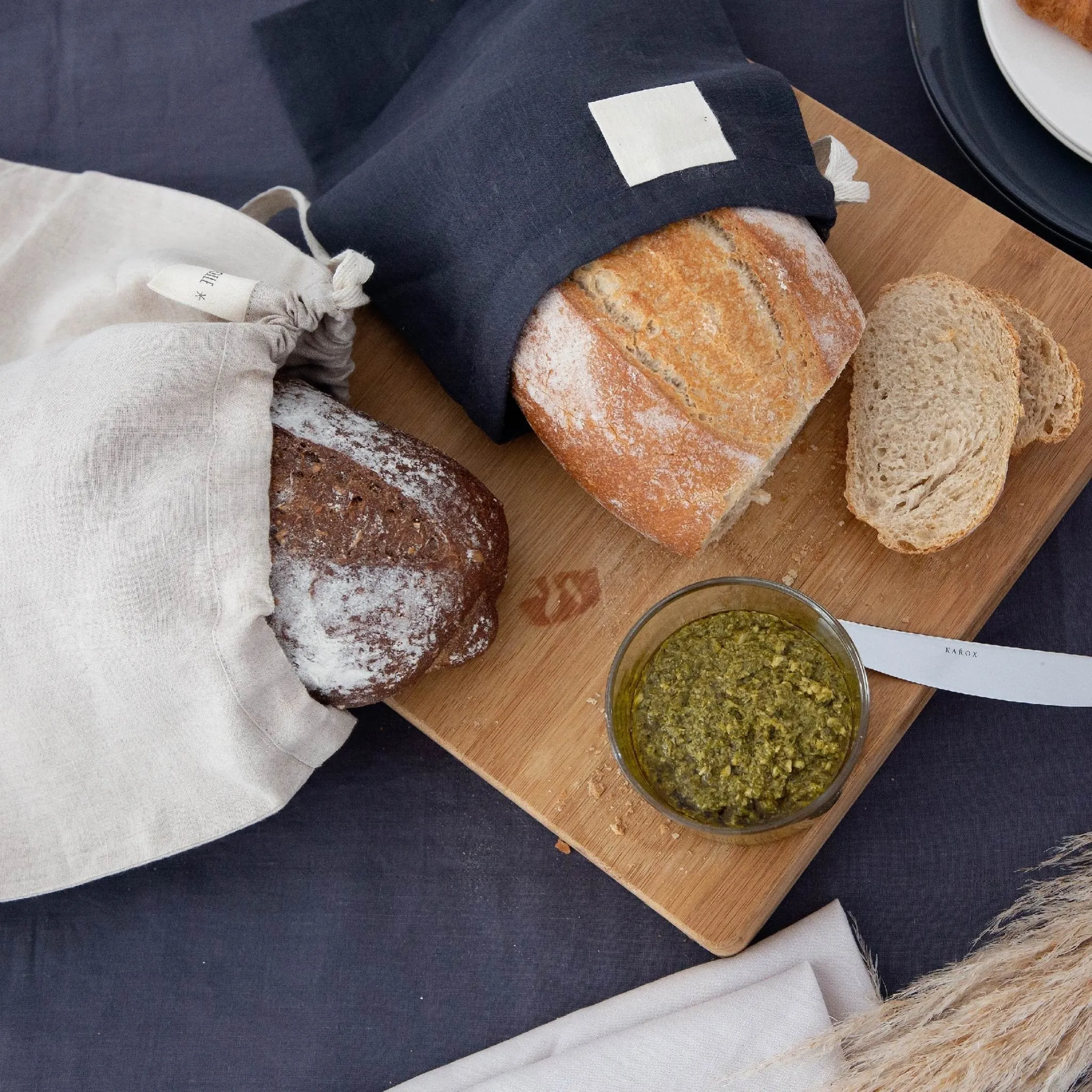 Linen Food Storage Bags Set