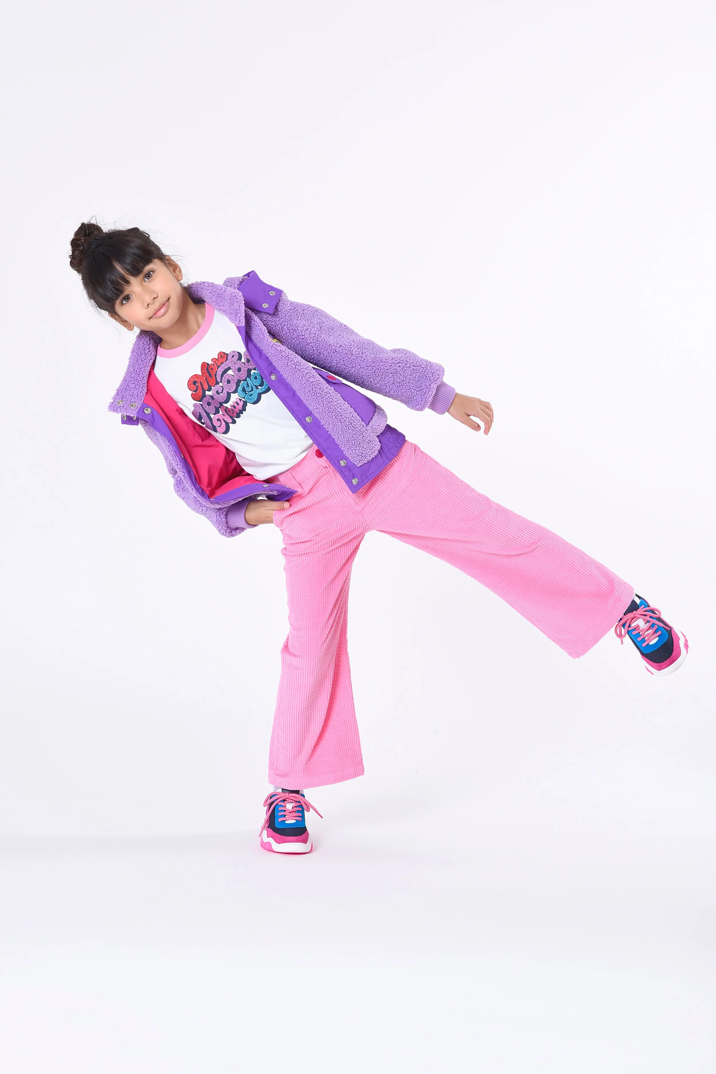 MARC JACOBS Girls Corduroy Flared Fit Trousers in Pink
