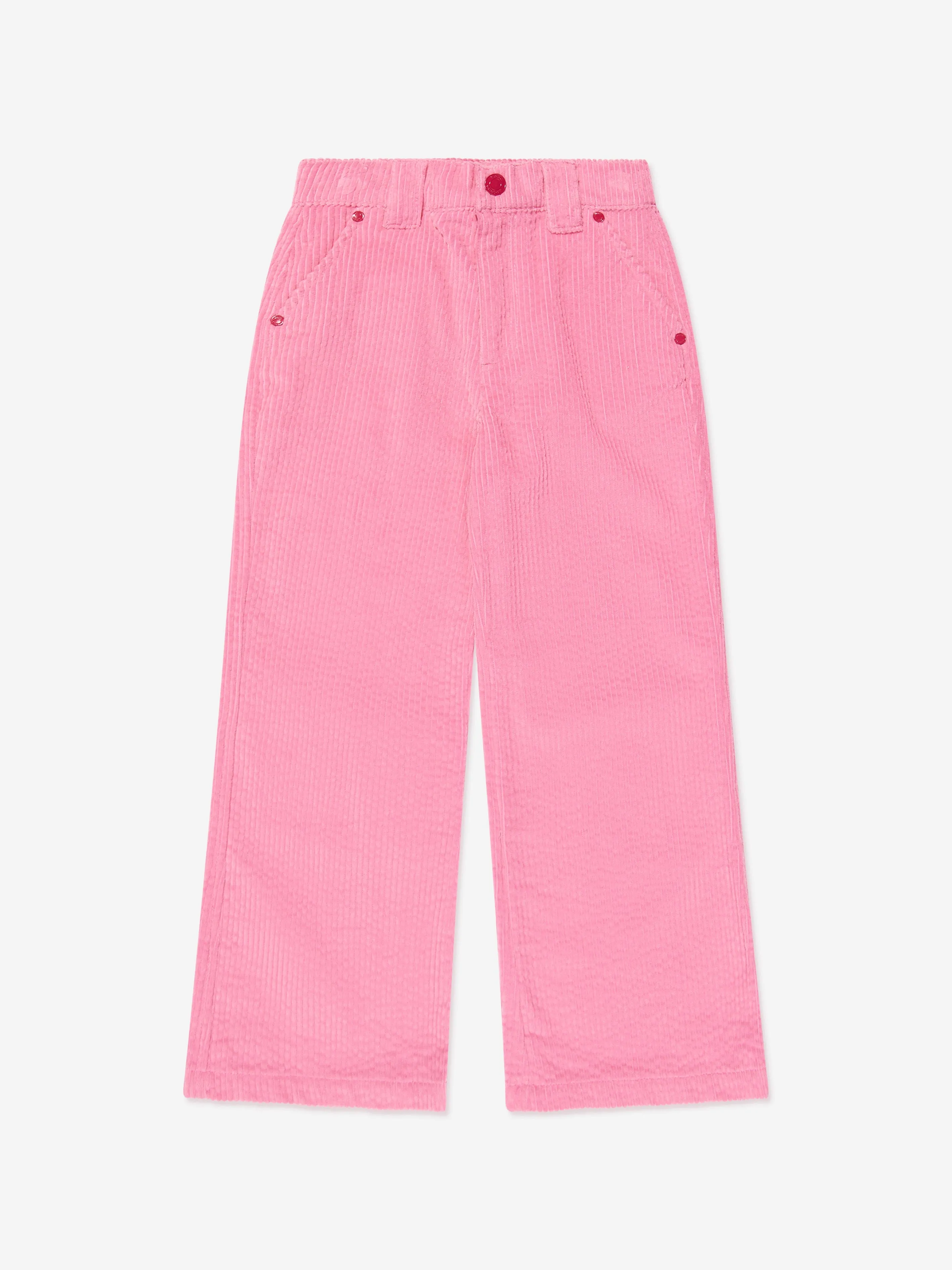 MARC JACOBS Girls Corduroy Flared Fit Trousers in Pink