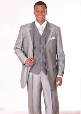 Milano Moda 5907V-Sil Mens Suit