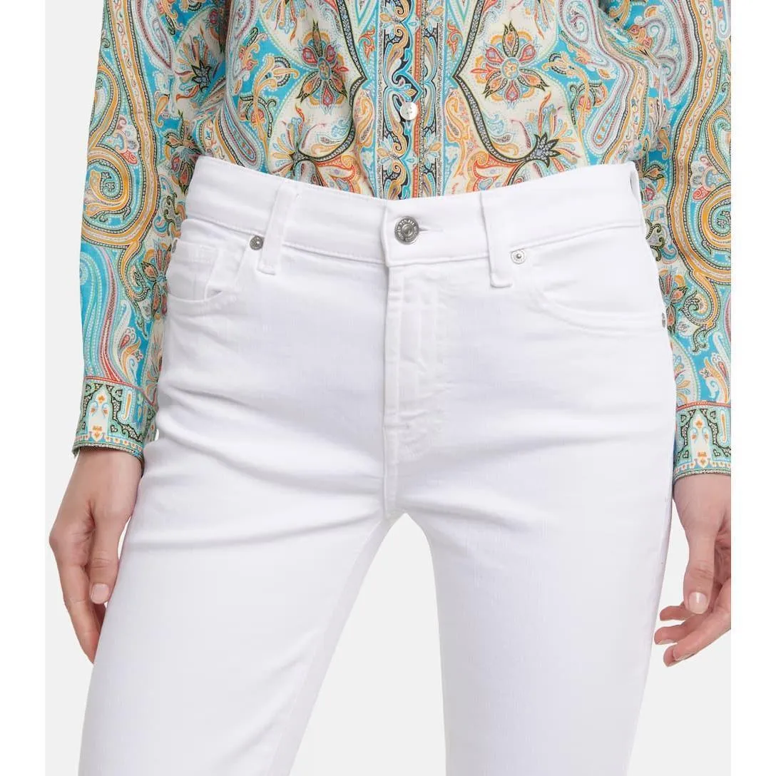 NWT- 7 for all Mankind 'Charlize' the Flared Bootcut White Jeans Size- 32