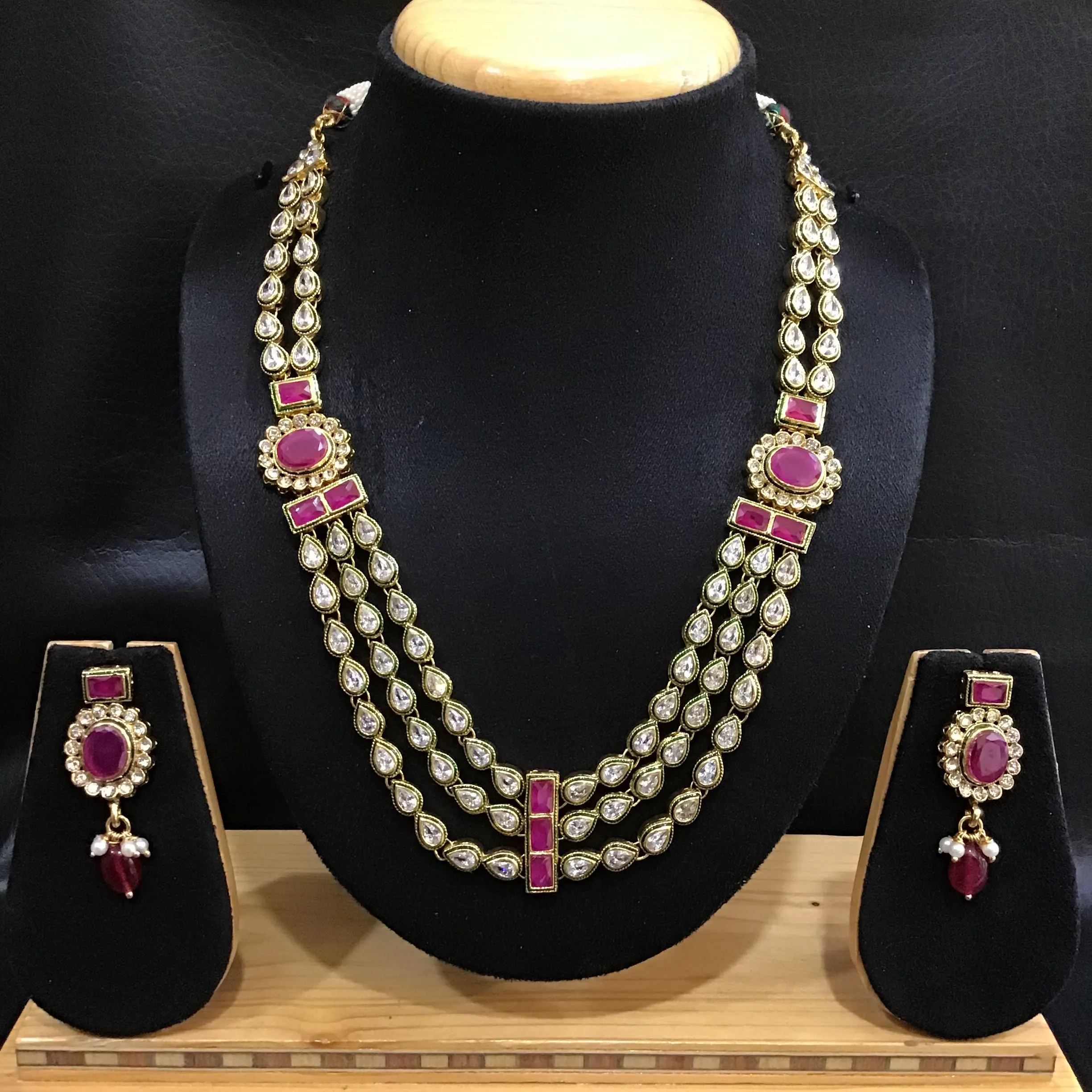 Polki Necklace Set 1506-21