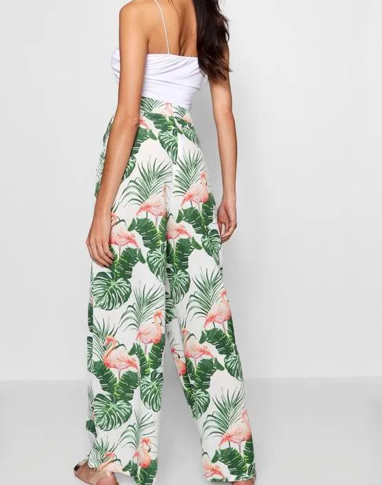 Print Wide Leg Trousers