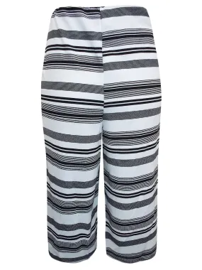 Pull On Stripe Elasticated Waist Culottes