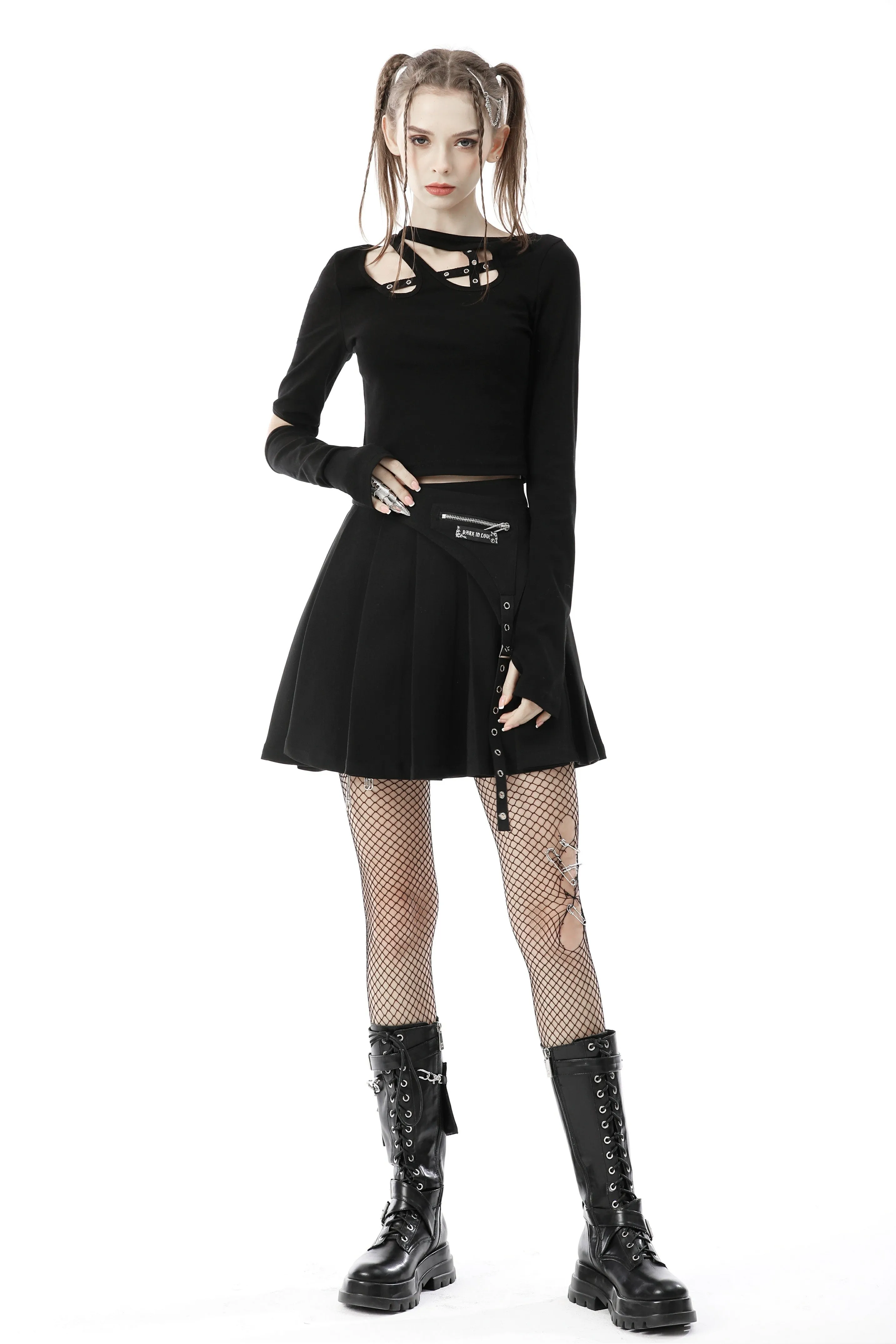 Punk asymmetrical sexy water drop T-shirt TW385